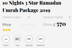 7 Nights 5 Star Ramadan Umrah Package 2019