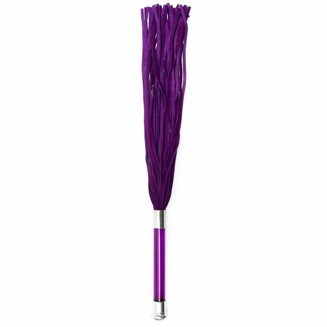Purple Suede Flogger with Glass Handle and Crystal 3 Image