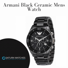 Armani Black Ceramic Mens Watch