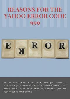 Reasons For The Yahoo Error Code 999