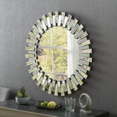 An Extra Large Round Mirror To Improve The Decor