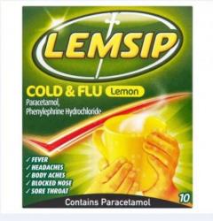 Lemsip Cold & Flu Lemon Oral Powder Sachets 10S