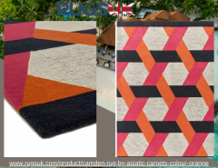 Camden Rug By Asiatic Carpets In Orange Colour
