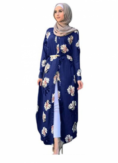Jiehao Muslim Floral Printing Long-Sleeve Corset
