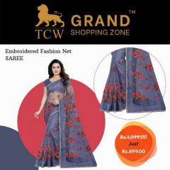 Grand Shopping Zone Women Embroidered Saree
