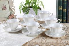 Guangyang Porcelain Tea Cup And Saucer Set Of 6-