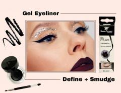 Black Gel Eyeliner Define Smudge (2 Brushes In 1