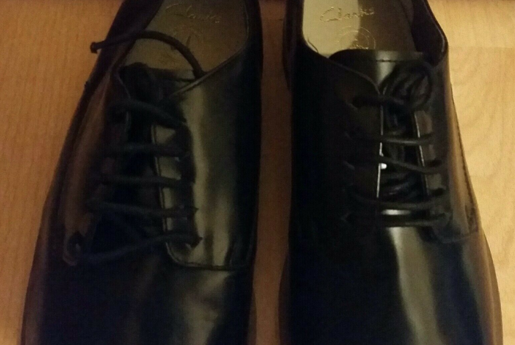 Clark Mens Black Shoes Leather Lace Up Adult Shoe 3 Image