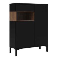 New - Sideboard 2 Drawers 1 Door In Black And Wa