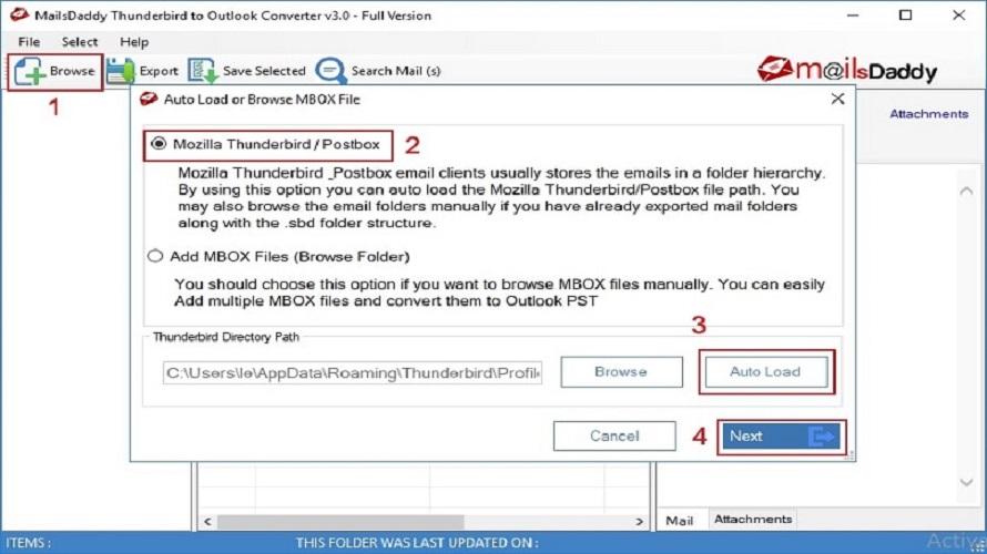 MailsDaddy Thunderbird to Outlook Converter 3 Image