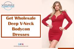 Get Wholesale Deep V-Neck Bodycon Dresses