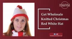 Get Wholesale Knitted Christmas Red White Hat