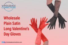 Wholesale Plain Satin Long Valentines Day Gloves