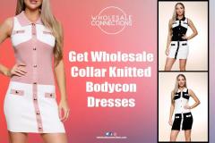 Get Wholesale Collar Knitted Bodycon Dresses