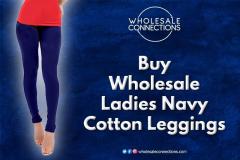 Buy Wholesale Ladies Navy Cotton Leggings