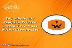 Buy Wholesale Pumpkin Printed Cotton Face Mask W