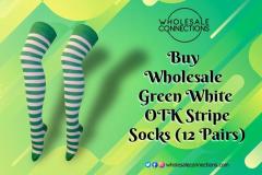Buy Wholesale Green White Otk Stripe Socks