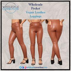 Wholesale Pocket Vegan Leather Leggings