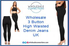 Wholesale 3 Button High Waisted Denim Jeans Uk