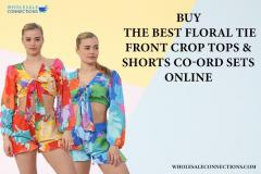 Buy The Best Floral Tie Front Crop Tops And Shor