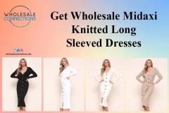 Get Wholesale Midaxi Knitted Long Sleeved Dresse