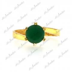 22Ct Gold Hearts Emerald Ring