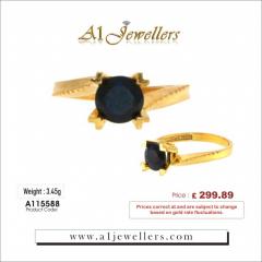 22Ct Gold Hearts Sapphire Ring