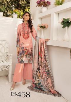 Embroidered Khaddar Pink 3Pcs Suit