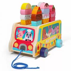 Wooden Ice Cream Truck Toy Magnetic-Woodmam