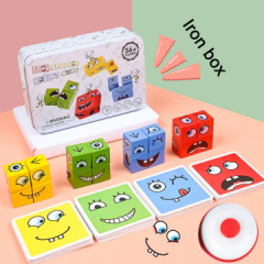 Wooden Blocks Face Changing Cube Toys