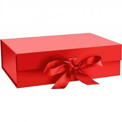 Red Gift Box With Ribbon 260X190X80Mm  Crystal M