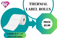 4 X 4 Inch Thermal Label Rolls  500 Labels Per R