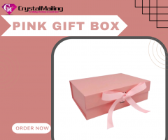 Stylish Pink Gift Box With Ribbon  Luxury Pink G