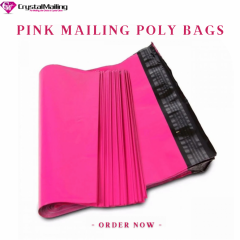 12X16 Inch Pink Mailing Poly Bags  Strong Pink M