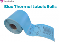 Vibrant Blue 46 Thermal Label Rolls  350 Custom 