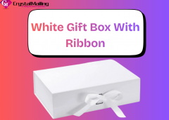 Elegant White Gift Box With Ribbon  315260105 Mm