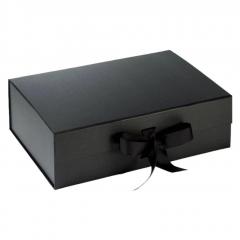 Premium Black Gift Box 260X190X80Mm With Ribbon
