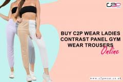 Buy C2P Wear Ladies Contrast Panel Gym Wear Trou