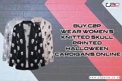 Buy C2P Wear Womens Knitted Skull Printed Hallow