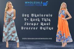 Buy Wholesale V- Neck Thin Straps Maxi Dresses O