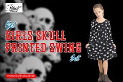 Get Fancy Girls Skull Printed Swing Dresses