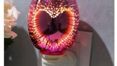 Excellent Plug-In 3D Glass Oil Warmer Pink Heart