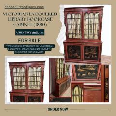 Victorian Lacquered Library Bookcase Cabinet 188