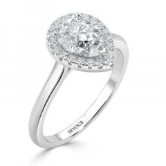 Classic Pear Diamond Halo Engagement Ring For Sa
