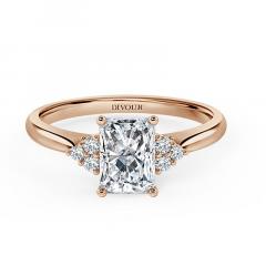 Trefoil Radiant Diamond Vintage Engagement Ring