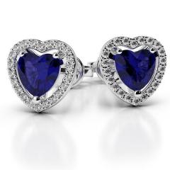 Get Designer Range Of Blue Sapphire Earrings In 