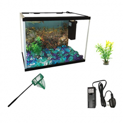 12L Led Glass Aquarium Fish Tank Starter Kit Wit