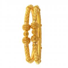 22Ct Gold Pipe Karas/Bangles (Pair) (Openable) |