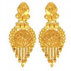 22Ct Gold Earrings  Length 2 Inches