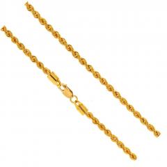 22Ct Gold Hollow Rope Chain  Length 20 Inches